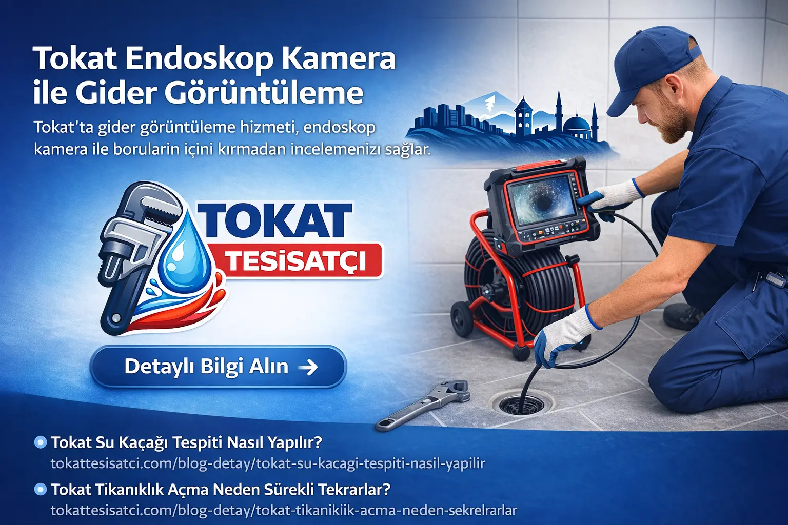 Tokat Endoskop Kamera ile Gider Görüntüleme